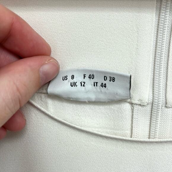 Akris Punto Luxury Minimalist Bell Sleeve Scoop Neck Tailored Career Top US8 - Picture 6 of 13